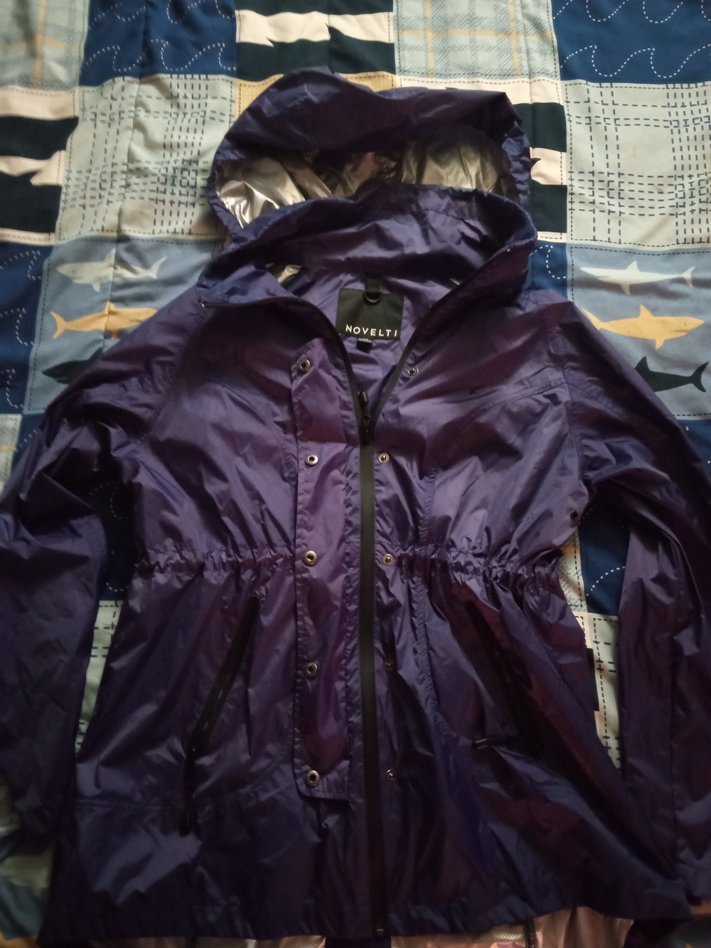 Novelty Women's Purple Hooded Trench Coat